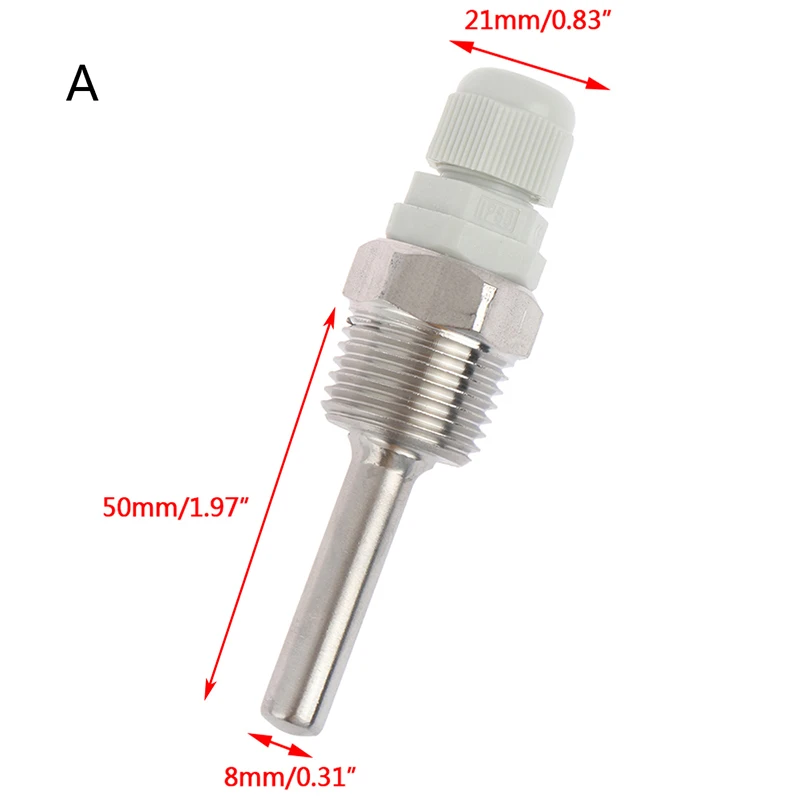 50-200 мм термопровод из нержавеющей стали 1/" NPT резьба для температурных датчиков - Цвет: 50mm