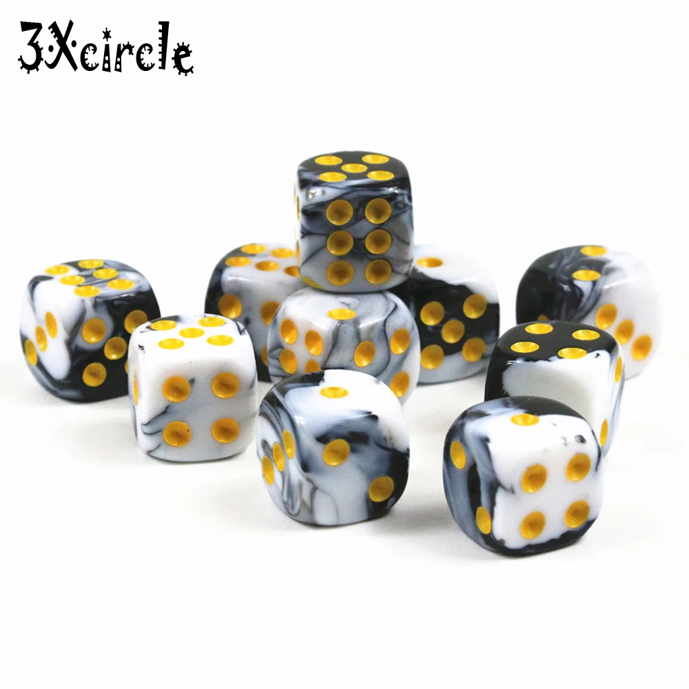 Высокое качество игральные кости 12 мм 10 шт./компл. D6 для азартных игр кубики