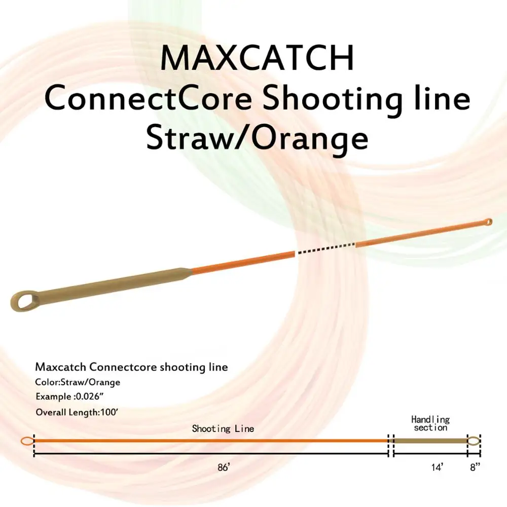 Maximumcatch ConnectCore Shooting Line 100ft 20/30lb Floating Weight  Forward Fly Fishing Line with 2 Welded Loops