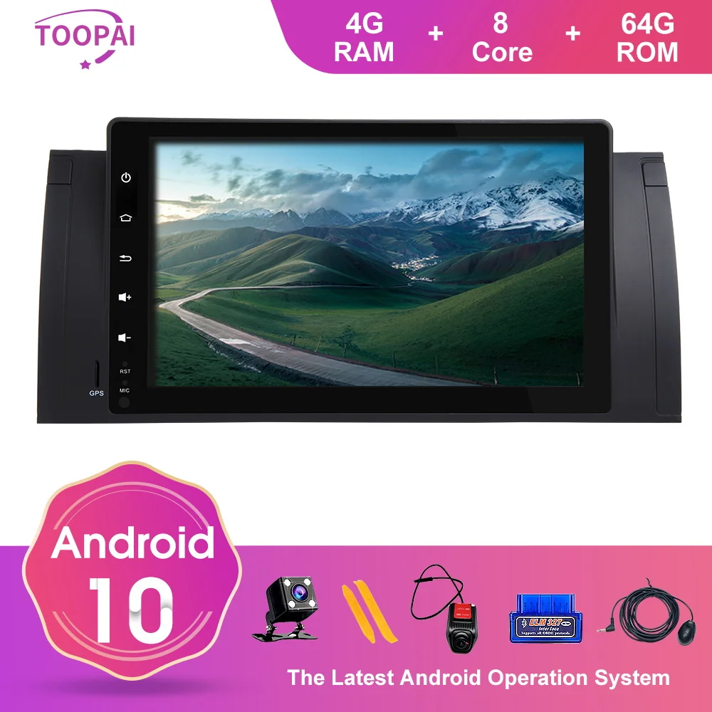 Мультимедийный плеер TOOPAI сенсорный экран 9 дюймов Android 10 для BMW E39 5 Series X5 E53 1996-2007 |