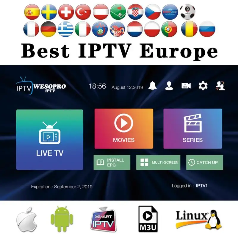 Cabo de vermelho, compatível com smart tv, I-P-T-V android ios, pc, m3u, anual