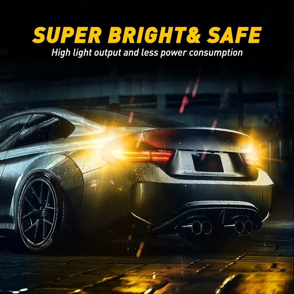 2шт Янтарный 1156 BA15S P21W Led Canbus Автомобильная сигнальная лампа T20 T25 СВЕТОДИОДНЫЕ