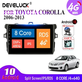 

9" Android 10 Car Radio for Toyota Corolla E140/150 2006-2013 2Din DSP navigaion Multimedia Video Player Split Screen Head Unit