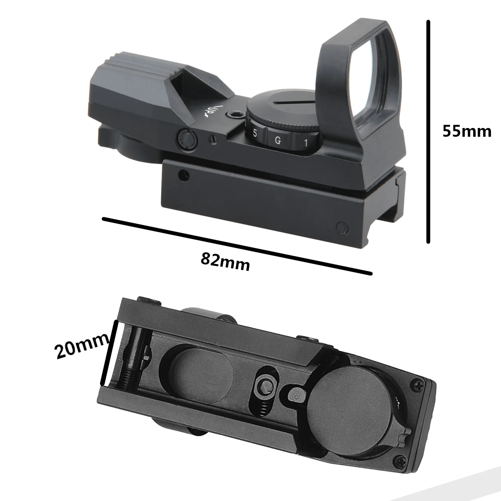 Riflescope, 11mm, 20mm, Rail Optics, Caça Acessórios