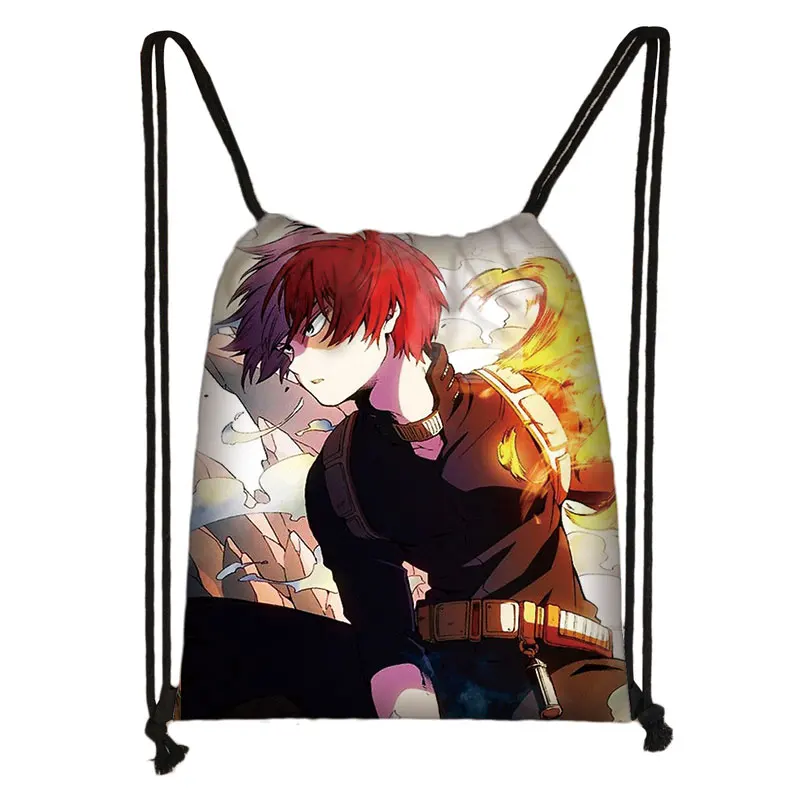 japanese anime Boku No Hero Academia drawstring bag My Hero Academia casual backpack teenager storage bag women men travel bags - Цвет: skdmyhero13