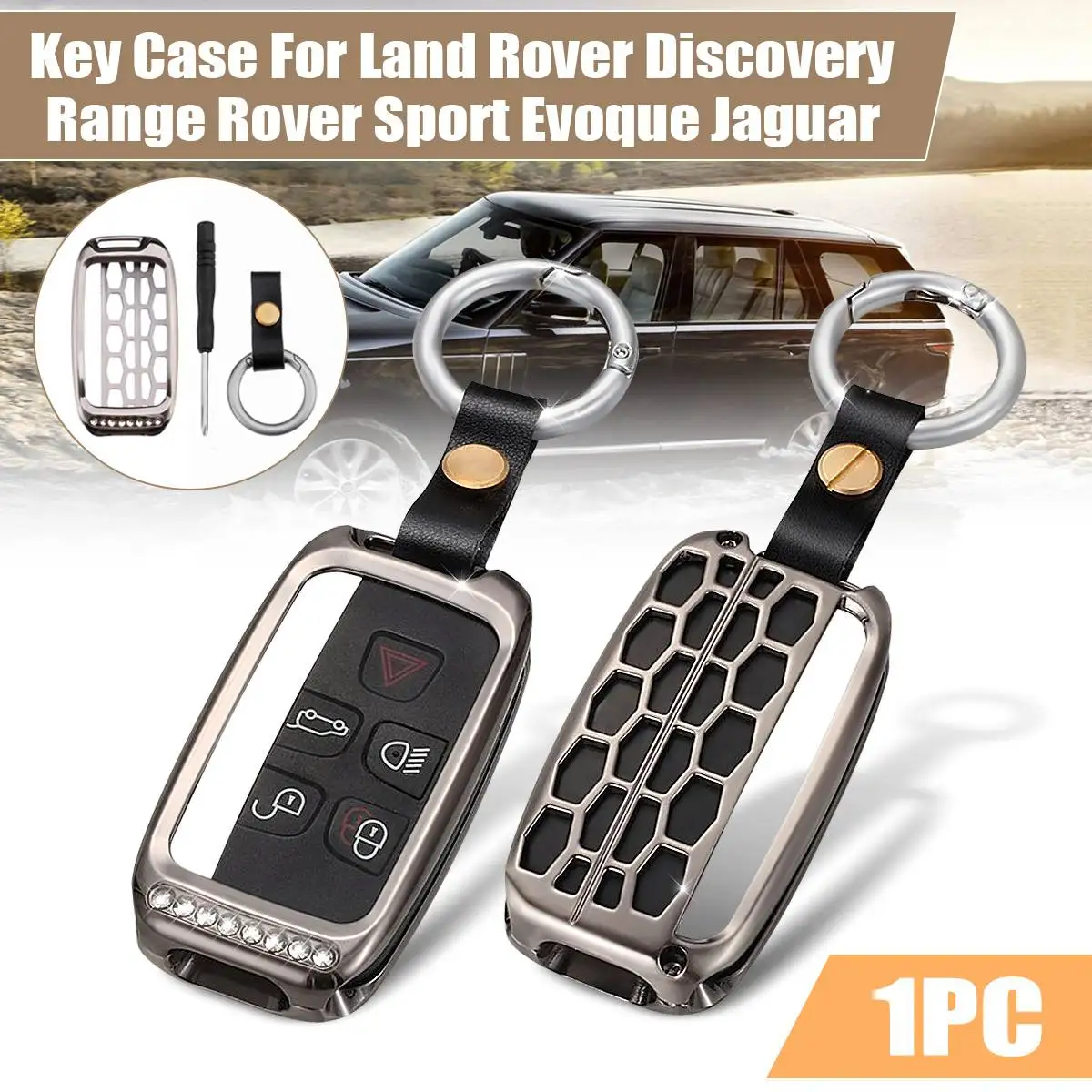 Алюминиевый сплав автомобильный ключ Накладка для Land Rover Discovery Range Rover Sport Evoque автомобильные аксессуары титановый серебристый цвет