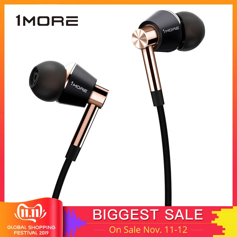 Billig Original 1 Mehr Triple Fahrer In ohr Kopfhörer mit mi crophone für Xiao mi mi Red mi Samsung Mp3 Kopfhörer Ohrhörer hörer E1001