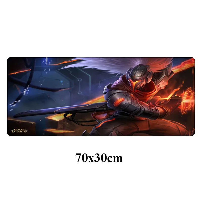 Большой 70x30 см Yasuo, Unforgiven игровой резиновый коврик для мыши коврик мыши с фиксируемым краем для League of Legends коврик для клавиатуры ноутбука - Цвет: Зеленый