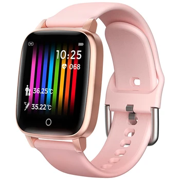 

T1 Body Temperature Measure Smart Watch Men Women Heart Rate Blood Pressure Monitor Push Message Weather Forecast Smartwatch