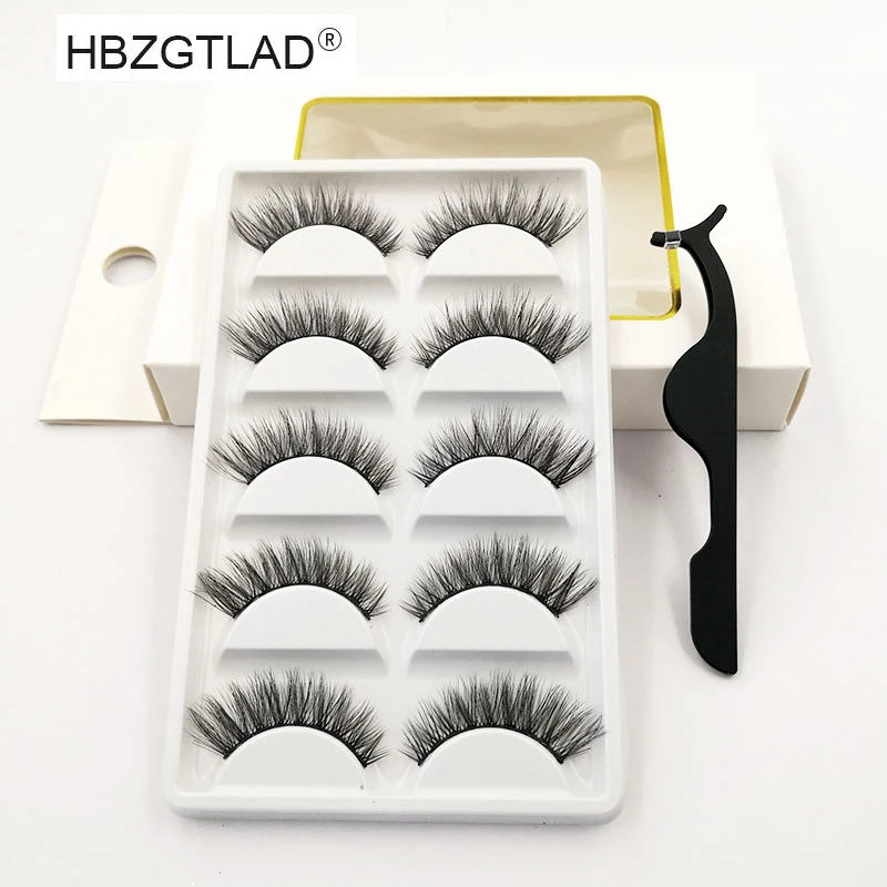 

NEW 1/15 Pairs 3D Mink Hair Soft Single and Mixed Style False Eyelashes With 1 Tweezer Wispy Thick Lashes Extension Makeup Tools