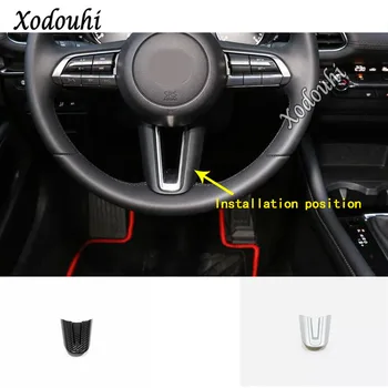 

For Mazda 3 Mazda3 Axela M3 2019 2020 Car Styling ABS Chrome Steering Wheel Bottom Interior Kit Trim Frame Lamp Hood 1pcs