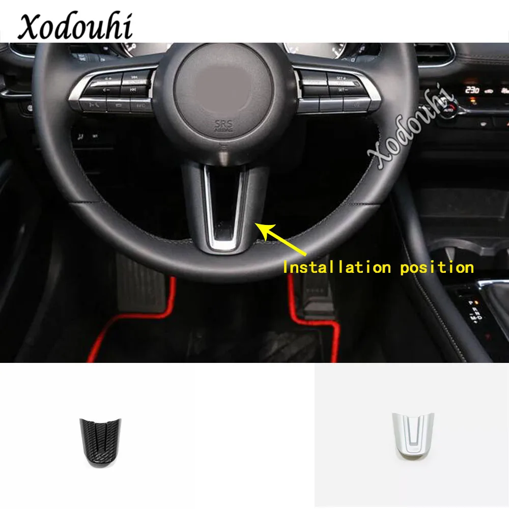 Для Mazda 3 Mazda3 Axela M3 2019 2020 2021 наклеиваемого покрытия для автостайлинга из ABS руль дно