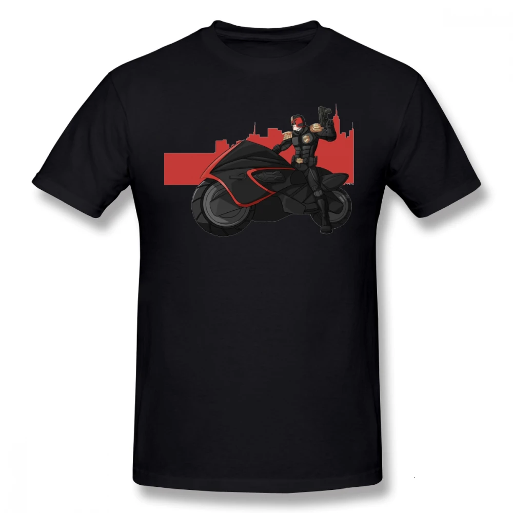 

one yona Judge Dredd T Shirt Dredd T-Shirt Short Sleeves Graphic Tee Shirt Funny Male 100 Percent Cotton Basic Oversized Tshirt