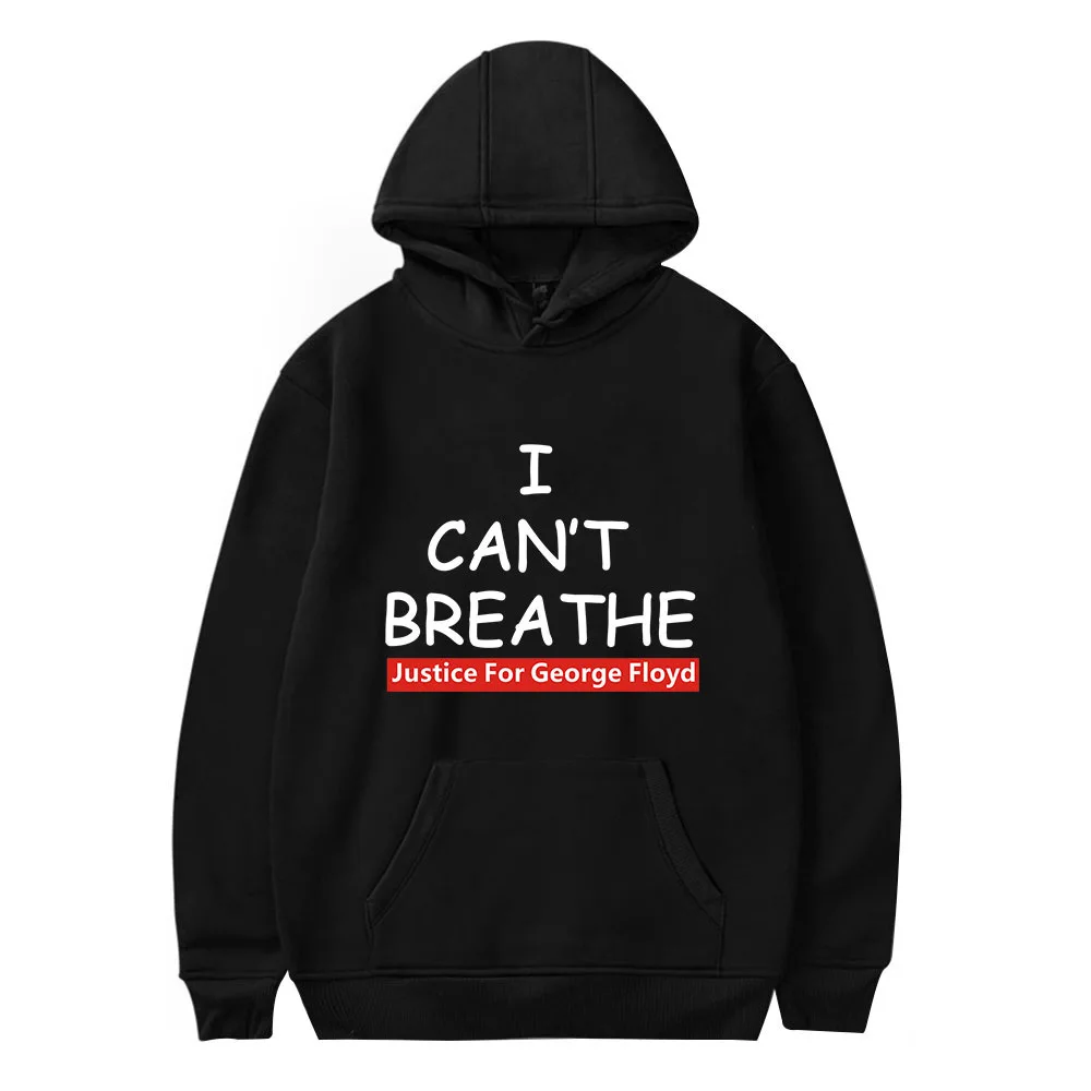 Sudadera con capucha de Black Life Matter para George Floyd, ropa para Parte Superior Femenina, informal, con estampado de la justicia, I Cant Breathe