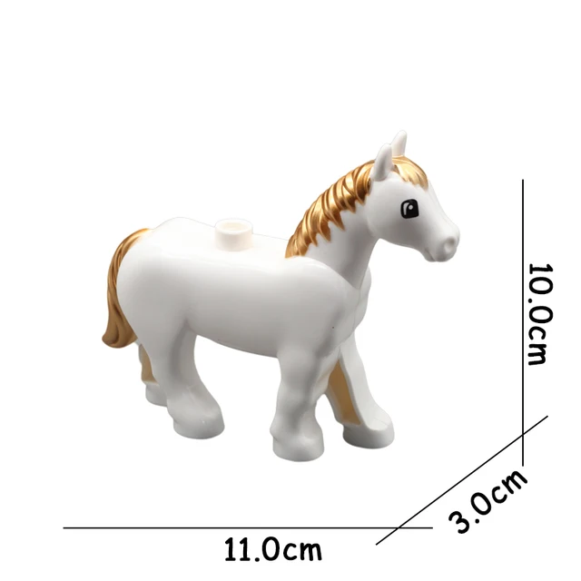 Big Size Building Blocks Animal Accessories Farm Figures Pig Rabbit Chicken Duck Dog Cat Bird horse Cow Sheep DIY Toys Gifts White Horse