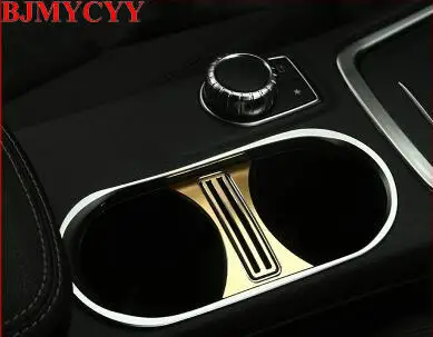 BJMYCYY для Mercedes Benz интерьерные молдинги GLA полка для стакана воды декоративная накладка аксессуары для стайлинга автомобилей - Color Name: Gold