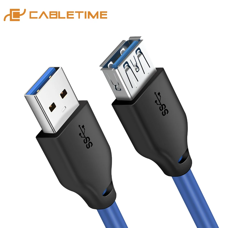 

CABLETIME USB3.0 Cable M/F Extension Cable Gen1 5Gbps for Laptop X Box Macbook USB Extender Data Cord USB Adapter C273