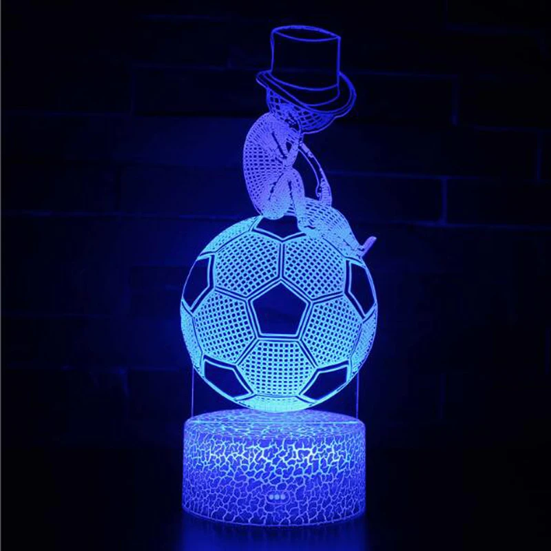 Football series Gift lamp 3D Night light Colorful touch LED lamp Small table lamp Bedside lamp Originality Decorative lamp