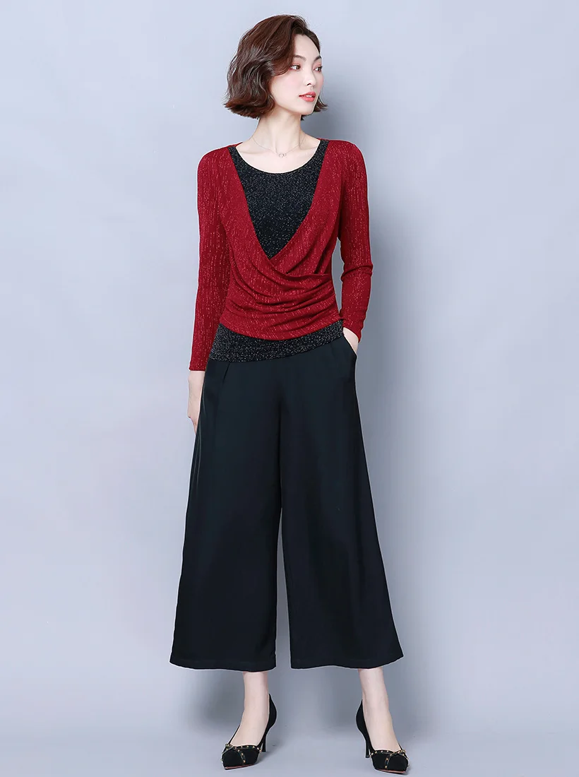 Blusas mujer de moda Осенняя Сетчатая футболка с длинными рукавами женские топы элегантные тонкие лоскутные женские футболки
