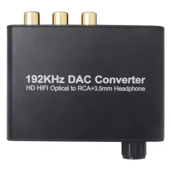 

192KHz DAC Converter 5.1CH Digital Audio Converter HD HIFI Optical to RCA+3.5mm Headphone for PC CD DVD PS4 PS3