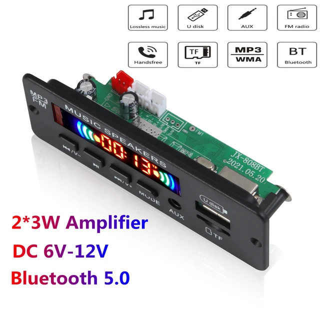 Kit Bluetooth voiture 12V 2x3W Audio MP3 Player Decoder Board FM