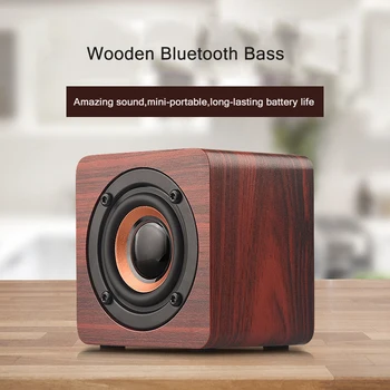 

Wooden Portable Bluetooth Speaker Home Theater Wireless Mini Column Caixa De Som Subwoofer Music Center Support TF USB AUX For