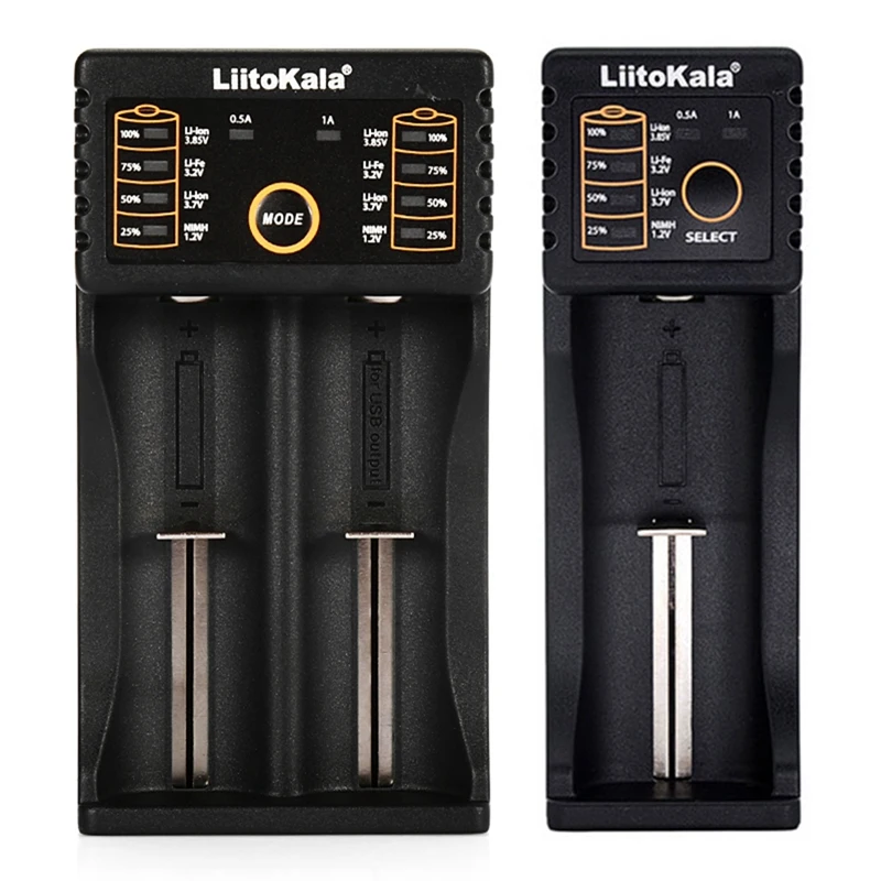 

Liitokala 2 Pcs Battery Charger: 1 Pcs Lii-100B Battery Charger for 18650 26650 Ni-Mh Nicd Rechargeable Battery & 1 Pcs Lii-202