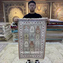 Yilong 2'x3' Восточный шелковый ковер садовый дизайн ручной работы изысканный четыре сезона ковры(HF076B
