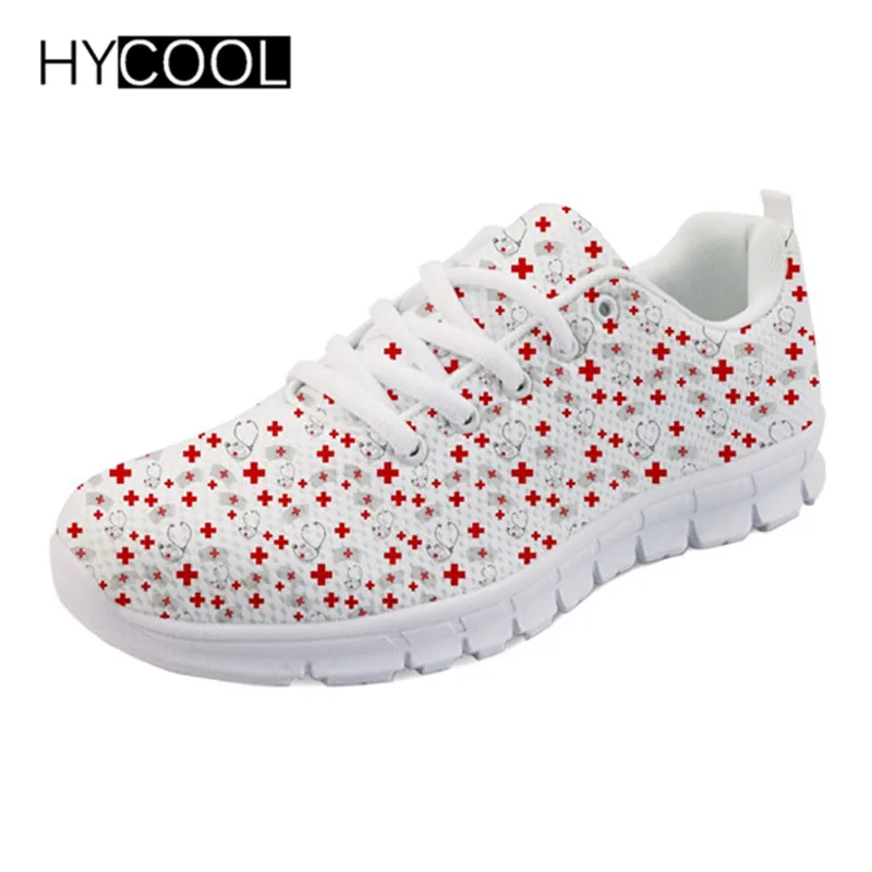 HYCOOL/женские кроссовки для медсестры; милая Повседневная прогулочная обувь для девочек с принтом стоматолога; обувь на плоской подошве для студентов; Zapatos Feminino - Цвет: H10369AQ