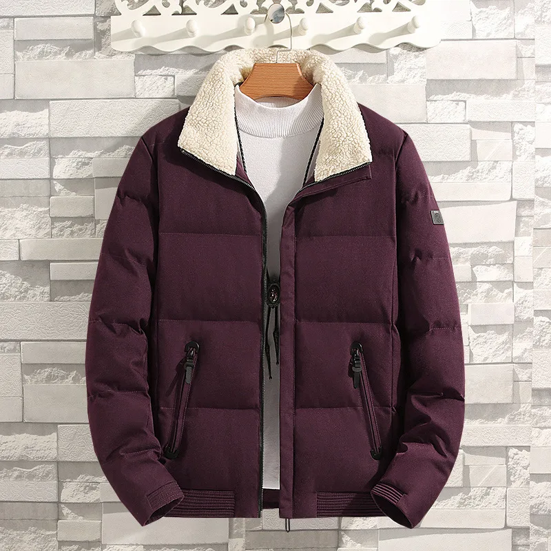 

Solid color New 2020 Fur collar Casual Jacket M-5XL 6XL 7XL 8XL Men Spring Autumn Outerwear Mandarin Collar Clothing