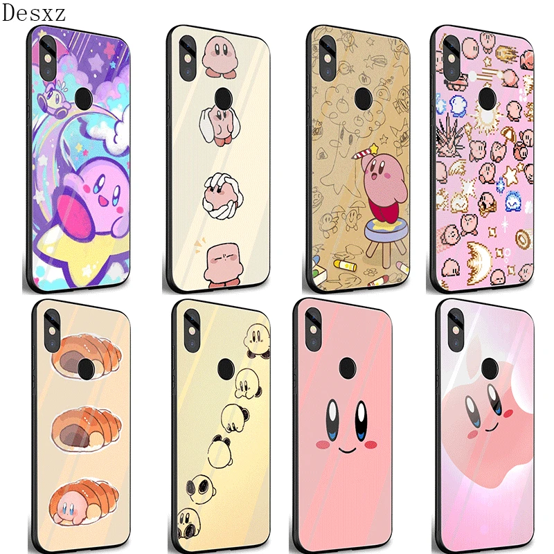 Mobile Phone Case Glass TPU for Xiaomi mi Note7 5 6 Pro Poco F1 A1 A2 4X 5X 6X 9 Cover Game Kirby Series | Мобильные телефоны и