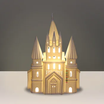 

Europe Ceramic Castle Bedroom Lamps Home Decor LED Table Lamp Eye Protection Night Light