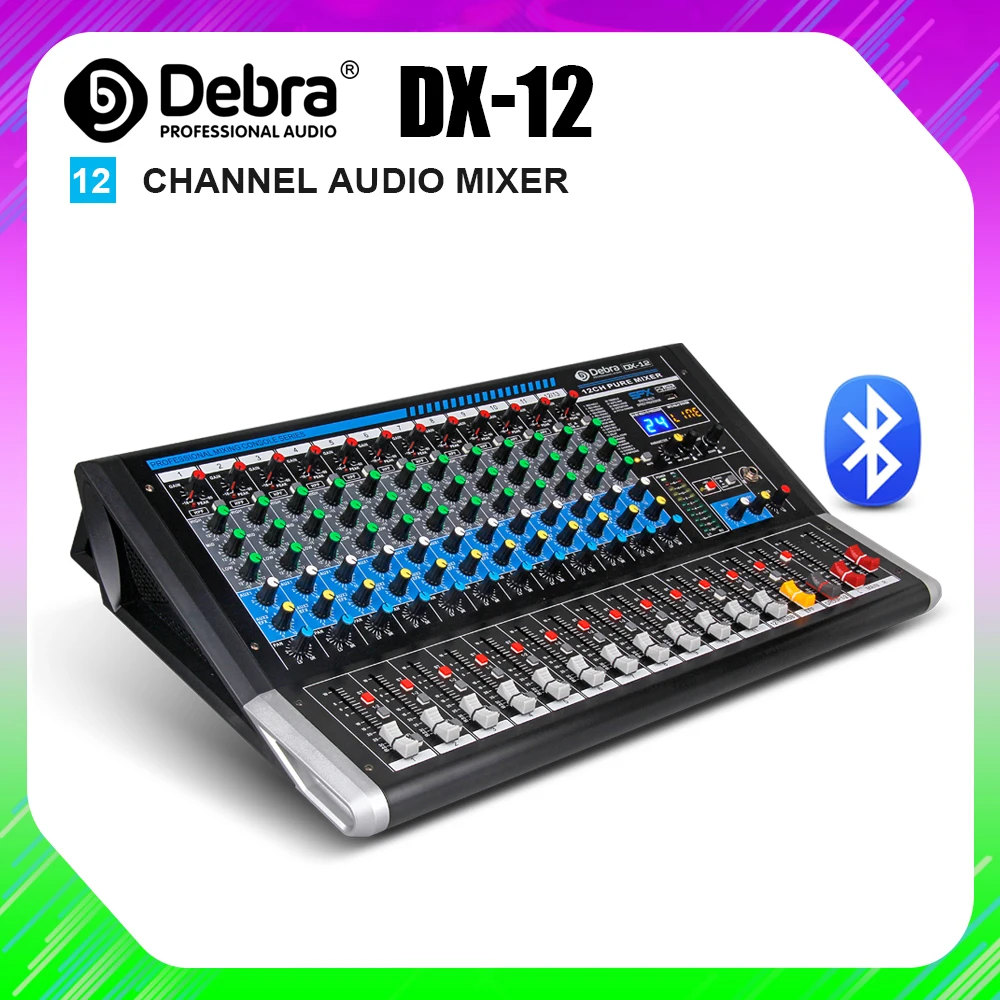 US $229.10 Debra Audio DX12 12Channel Audio Mixer Dj Controller Sound Board With 24 DSP Effect USB Bluetooth XLR Jack Aux Input