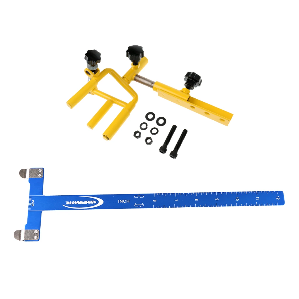 

Universal Adjustable Archery Parallel Bow Vise + T Square Arrow Ruler Precision Measurement