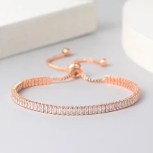 Zhouyang pulseiras para mulheres 1.5*3mm sparking zircon jewerlly rosa cor de ouro artesanal amigos presente bonito jóias por atacado h017
