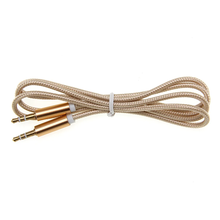 Aux Cable 3 5mm Jack Audio Auxiliary Cables Gold Plug Stereo Car Cord Wire for Headphone Phone PC Speaker Line