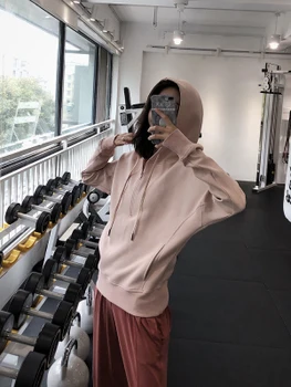

NEW Women's top, short coat, tight and slim in autumn and winter 2019, large neckline, open back and long sleeve Sports Gym