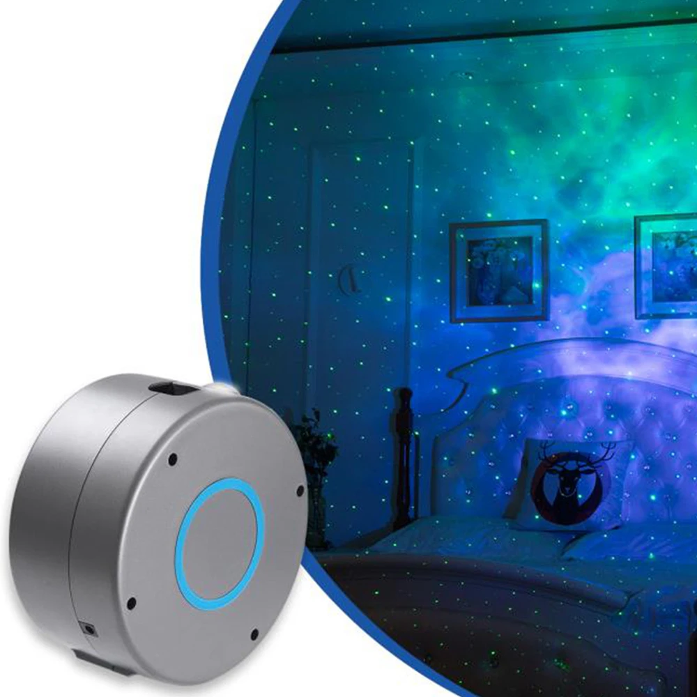 Laser Galaxy Starry Sky Projector Rotating Water Waving Night Light Led Colorful Nebula Cloud Lamp Atmospher Bedroom Beside Lamp 13