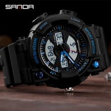 Top Brand SANDA Fashion Sports Style Digital Watch Practical Alarm Clock Temperature Measurement Luminous Function for Men 766