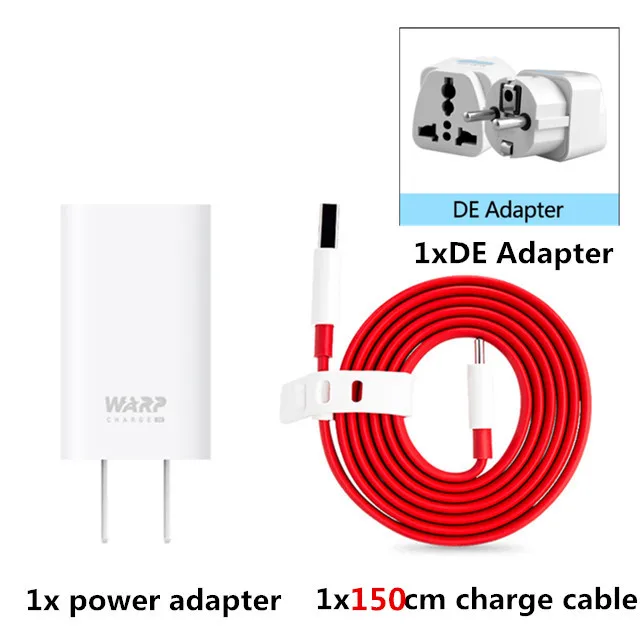 Add DE Adapter 150cm OnePlus Warp Charge 30 адаптер питания с кабелем type-C 150 см Быстрая зарядка для OnePlus 7Pro зарядка 30 блок питания - Цвет: Add DE Adapter 150cm
