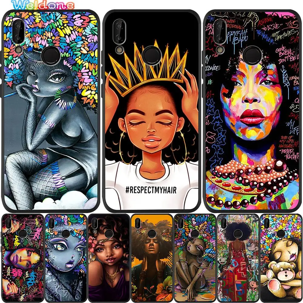 Afro melanin Dope Black Girl art Phone Case For Huawei P30 P20 Lite Pro P10 P9 Mate 20 30 10 case Cover Etui | Мобильные телефоны и
