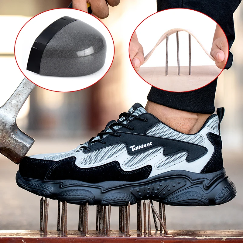 Men Safety Work Shoes Anti-Smashing Steel Toe Cap Puncture-Proof Lightweight safety shoes men shoes