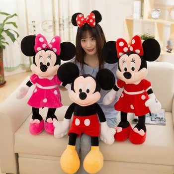 

2020 2pcs/lot 40cm Selling Mickey And Minnie Plush Stuffed Animals Mickey Mouse Kids' Toys Stuffed Doll for Children Gifts