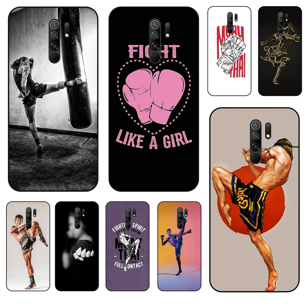 Мягкие Детские Чехлы для Redmi 9 Muay Thai до колена телефона Xiaomi чехлы сотовых