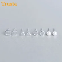 Trusta Новые 4 стиля 925 пробы серебряные ювелирные изделия модные милые Полые миниатюрные серьги-гвоздики подарок для девочек Дети Леди DS019