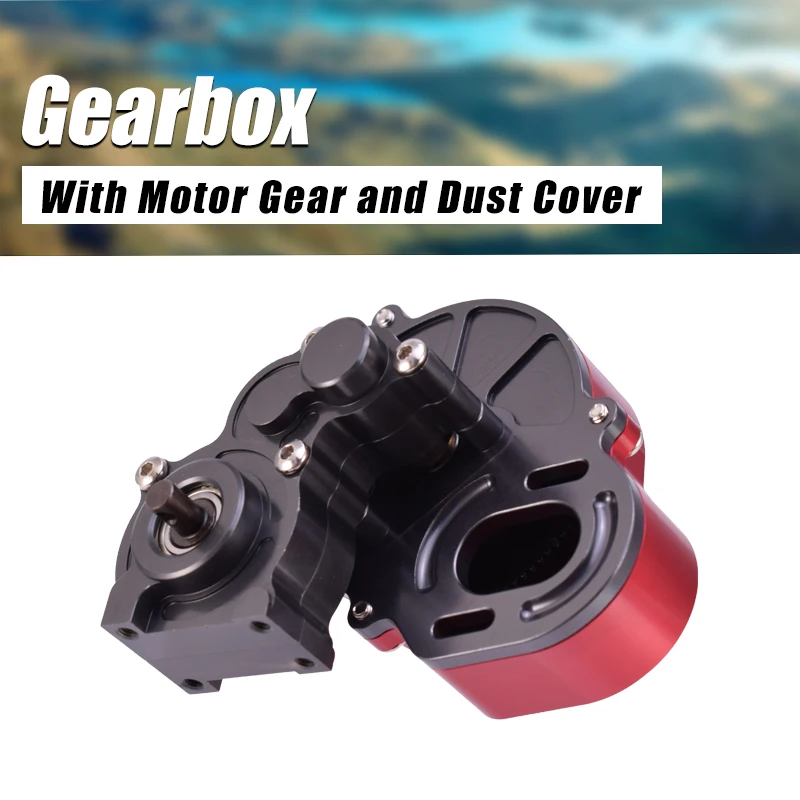

Aluminum Transmission Gearbox With Motor Gear and Dust Cover for 1/10 RC Crawler SCX10 D90 Car Axial Metal Upgrade Parts
