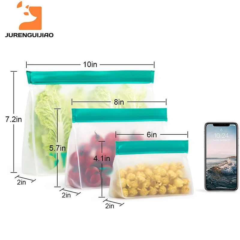 1 шт. многоразового использования PEVA мешок для хранения продуктов морозильные