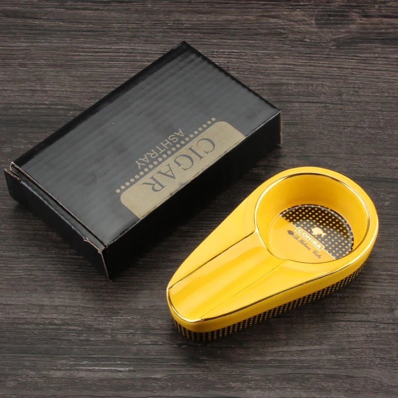 COHIBA карманная пепельница для сигар прикольные гаджеты для сигар 1 держатель для сигар аксессуары для сигар с черной коробкой