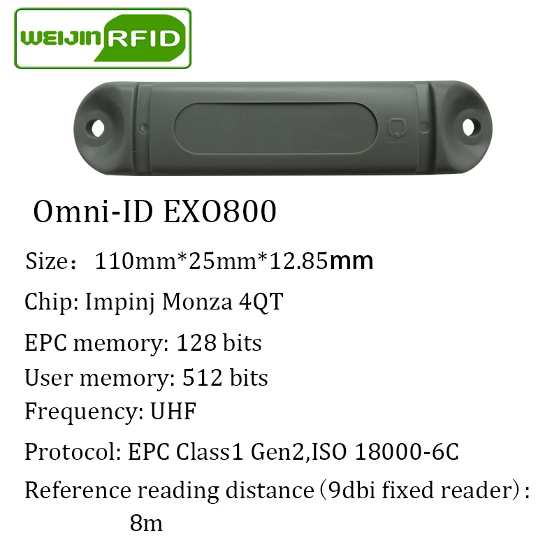 UHF RFID Анти-металлическая метка omni-ID EXO800 915 м 868 м Impinj Monza4QT 50 шт. прочные ABS смарт-карты пассивные RFID метки