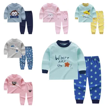 

Cartoon Long Sleeve Kids Tops+Pants Baby Pajamas Sets Cotton Boys Sleepwear Suit Cute Child Girl Pajamas 2pcs Children Clothing